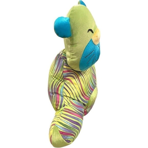 Pier 1 Imports Tiger Cat Accent Pillow Plush Stuffed Animal Green Jewel Tones - Picture 4 of 12